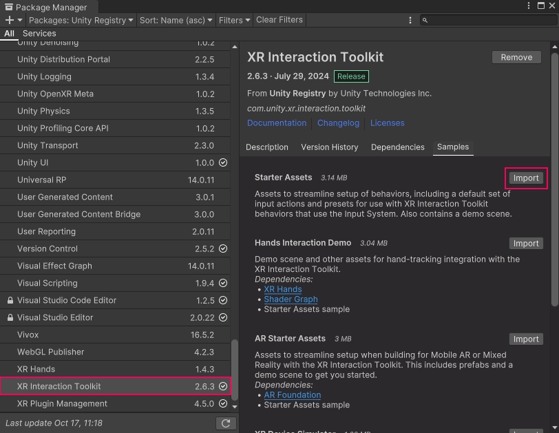 XR Interaction Toolkit