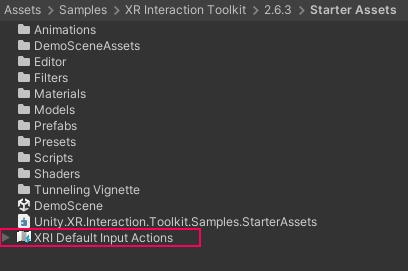 XRI Default Input Action Asset